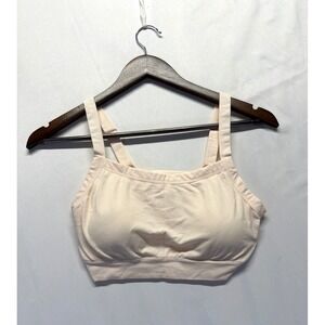 Icy Hot Lingerie Sports Bra‎ Womens Large Peach Nylon Padded Wireless Athleisure